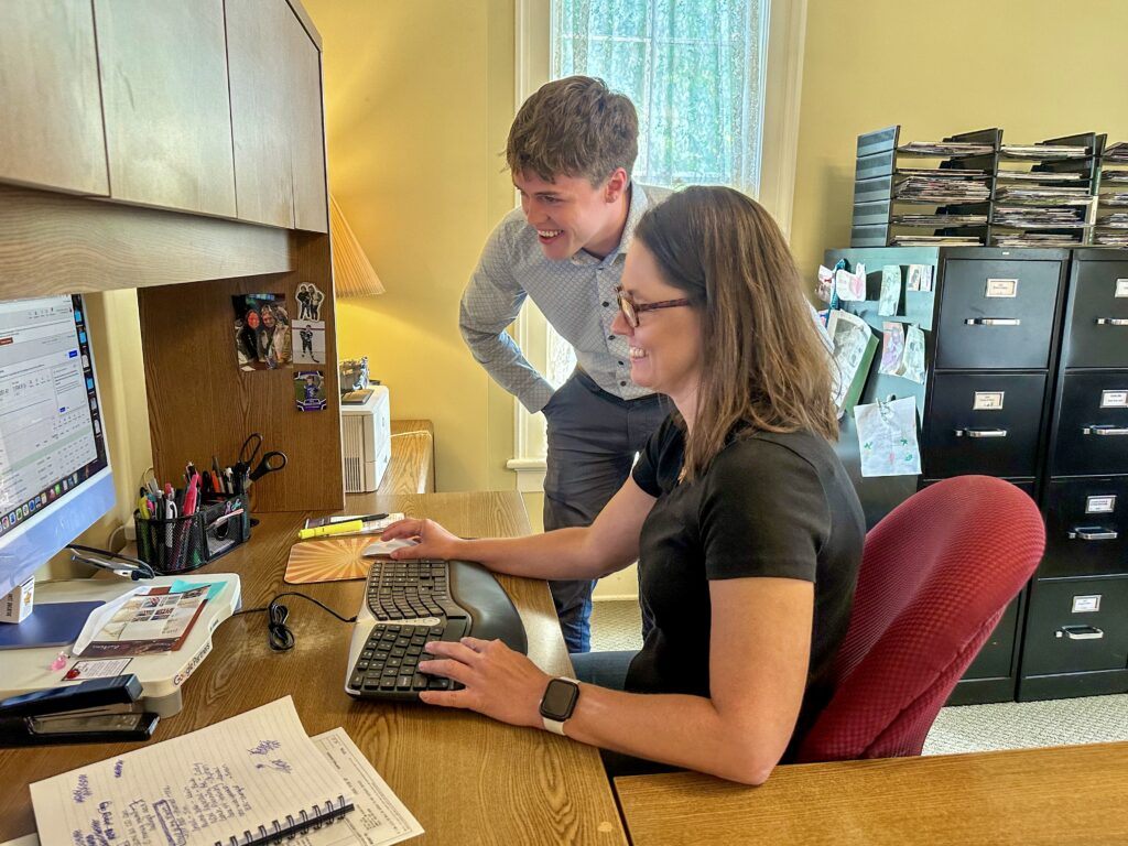 Cody Pithan with his colleague Marissa Gerdes at Lime Valley.