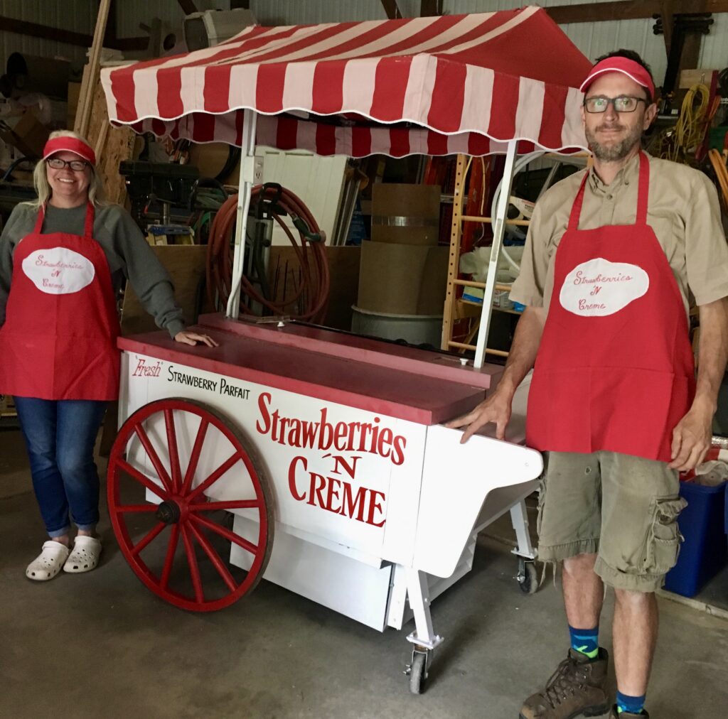 Kelly Miller and John Gotz at the original Strawberries N Cream Booth.