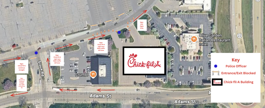Mankato Chick-Fil-A Map