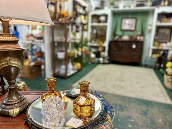 Glassware displayed at Pond Road Market